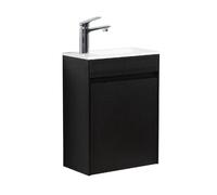 Meuble Lave-mains Sinta 40 x 22 cm Noir - Armoire de rangement Meuble lavabo evier Meubles