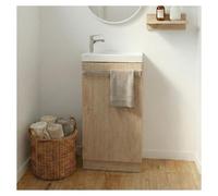 Meuble lave-mains sur pieds JOHANN décor chêne