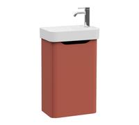 Meuble lave mains VitrA Sento Round terracotta avec plan vasque céramique 45 cm