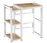 Meuble Machine à Laver et Sèche-Linge avec Étagères Latérales, Étagère Machine à Laver Réglable 3 Niveaux, Colonne Lave Linge Sèche Linge en Acier Épais pour Buanderie Appartement(White)