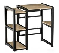 Meuble Machine à Laver et Sèche-Linge avec Étagères Latérales, Étagère Machine à Laver Réglable 3 Niveaux, Colonne Lave Linge Sèche Linge en Acier Épais pour Buanderie Appartement(Black)
