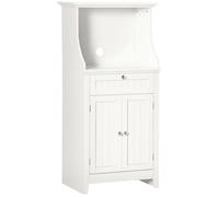 Meuble micro-ondes - HOMCOM - armoire pour cuisine avec 1 tiroir 2 portes rangement mobilier - MDF - 60x40x122,5cm - blanc
