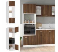 Meuble micro-ondes ""Lyon"" Chêne brun 60x57x207 cm Bois d'ingénierie - Cadre durable - design élégant(17216)