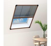 Meuble moustiquaire plissée pour fenêtre aluminium brun 80x120 cm - Rideaux et voilages 148655