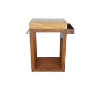 Meuble multifonction corten avec tablette bois 60 x 45 x 91 cm -