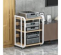 Meuble multimédia AV 3/4/5 niveaux avec étagère réglable, armoire de composants audio, système stéréo, support de lecteur CD pour home cinéma, bureau, studio, salle d'enregistrement, blanc, 4 niveaux