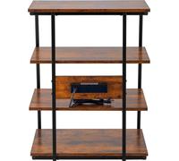 Meuble multimédia AV à 4 niveaux avec multiprises Meuble TV d'angle en bois avec LED
