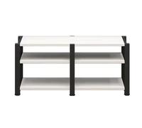 Meuble multimédia AV à 4 niveaux avec roulettes - Console vidéo moderne pour centre de divertissement - Salle de jeux et d'enregistrement - Finition blanche claire - 120 x 52 x 52 cm
