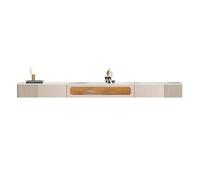 Meuble multimédia Meuble TV Flottant de Luxe Moderne avec lumière LED et Porte en Verre pour Le Salon(Khaki,200cm)