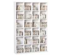 Meuble multimédia - Rangement pour CD - Rangement pour DVD - Bibliothèque - Meuble TV - Étagères réglables - Bois blanc