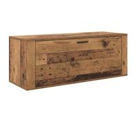 Meuble mural à chaussures - vidaXL - Bois ancien - 100x35x38 cm - Bois d'ingénierie - 2 étagères - Porte à charnières