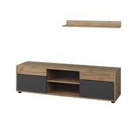 Meuble-paroi Berno, 2 parties, Chêne de force doré/Anthracite, Vicco 57825