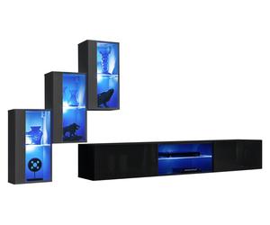 Meuble-paroi Meuble de salon en bois Armoire murale Sideboard TV Stand de luxe Garniture