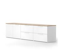 Vicco Meuble-paroi Wido Blanc/Sonoma | 3 pièces, combinable avec d'autres éléments de la série Wido