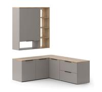 Vicco Meuble-paroi Wido Grège | 5 parties, combinable avec d'autres éléments de la série Wido