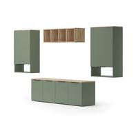 Meuble-paroi Wido, 5 parties, Vert, Vicco 57455