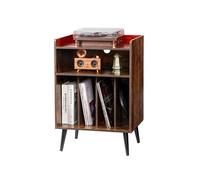 VEVOR Meuble platine vinyles 3 niveaux – avec lumière LED, station de charge USB, 150 albums