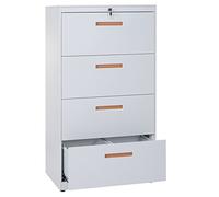 Mendler Meuble pour dossiers suspendus Boston A10 Acier 132x76x46 cm Blanc