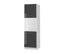 Meuble pour four Fame-Line, 60cm avec étagères ouvertes, Anthracite Haute brillance/Blanc, Vicco 38510