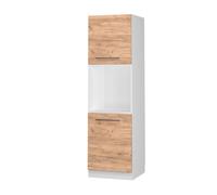 Meuble pour four Fame-Line, 60cm avec étagères ouvertes, Chêne de force doré/Blanc, Vicco 38514