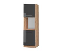 Meuble pour four Fame-Line, 60cm ouvert, Anthracite Haute brillance/Chêne de force doré, Vicco 38606
