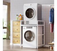 Meuble pour lave-linge - Étagère de rangement - Optimisation de l'espace - Avec table à langer - 112x64x108 cm - Blanc