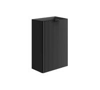 Meuble pour lave main strié porte réversible noir - H60 x L40 x P22 - VAHIRA
