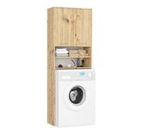 Meuble pour machine à laver AKORD FIN Chêne Artisan 64 cm 2 portes 4 étagères 64x30x180 cm Chêne Artisan