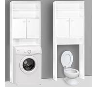 Meuble pour machine à laver, blanc, 185 x 63 x 20 cm, 3 étagères