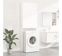 vidaXL Armoire pour lave-linge, Blanc, 64x25,5x190 cm, Bois d’ingénierie, Meuble pour buanderie avec 2 portes et 3 808413