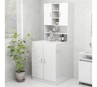 Meuble pour machine à laver Blanc brillant 70,5x25,5x90 cm Blanc G