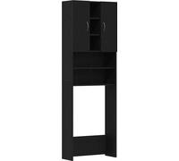 Meuble pour machine à laver en chêne noir 64 x 25,5 x 190 cm