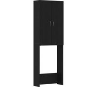 Meuble pour machine à laver en chêne noir 64 x 25,5 x 190 cm