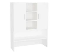 Meuble pour machine à laver - JILL - Blanc - 70,5x25,5x90 cm - Bois d'ingénierie - 2 portes - 9 compartiments