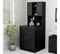 vidaXL Armoire pour machine à laver noire 70,5x25,5x90 cm