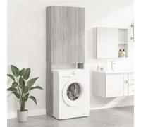 vidaXL Meuble pour Machine à Laver, Armoire de Machine à Laver avec Rangement, Meuble pour Lave-Linge de Salle de Bain Buanderie, Sonoma Gris