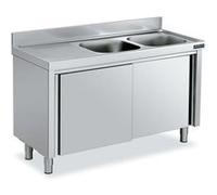 Meuble pour plonges L.1000mm avec Portes Coulissantes - Distform - - Acier inoxydable 1000X700x700xmm G