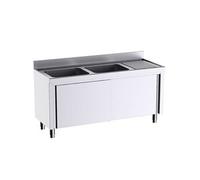 Meuble pour plonges L.1600mm avec Portes Coulissantes - - - Acier inoxydable 1600X600x600xmm