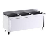 Meuble pour plonges L.1800mm avec Portes Coulissantes - Distform - - Acier inoxydable 1800X700x700xmm G