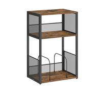 Meuble pour tourne-disque - 3 niveaux - Rangement vinyle 100 albums - Marron - Style industriel