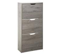 Atmosphera – Meuble range-chaussures Joc – 3 tiroirs effet chêne gris L. 60 x H. 118 cm