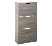 Atmosphera – Meuble range-chaussures Joc – 3 tiroirs effet chêne gris L. 60 x H. 118 cm