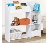 IDMARKET Meuble de rangement EMMA étagère jouets et bibliothèque enfant en bois blanc