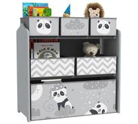 Meuble rangement enfant rangement jouet enfant 6 boîtes amovibles en tissu non tissé 63 x 30 x 66 cm gris