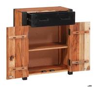 Meuble Rangement - HAOSHOP - Buffet avec tiroir Marron 55 x 30 x 75 cm Bois d'Acacia Massif&01_32364