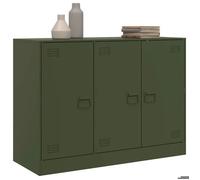 Meuble Rangement - HAOSHOP - Buffet vert olive 99x39x73 cm acier&01_36432
