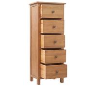 Meuble Rangement - HAOSHOP - Commode haute 45x32x110 cm Bois de chêne massif&01_28924