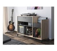 Meuble rangement vinyle GAMI Platine Style urbain Décor chene L 115 P 40 H 81 G