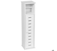 Meuble Reserve Et Derouleur Papier Wc 1 Porte/1 Etagere Interieure - Santorin - TENDANCE