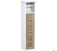 EVIDECO Porte-Rouleau de Papier Toilette 2 en 1 et Meuble de Rangement - Chêne Marron Stockholm, 100% Panneau de Fibres de densité Moyenne, 2,3 x 18,3 x 75,9 cm (L x l x H)